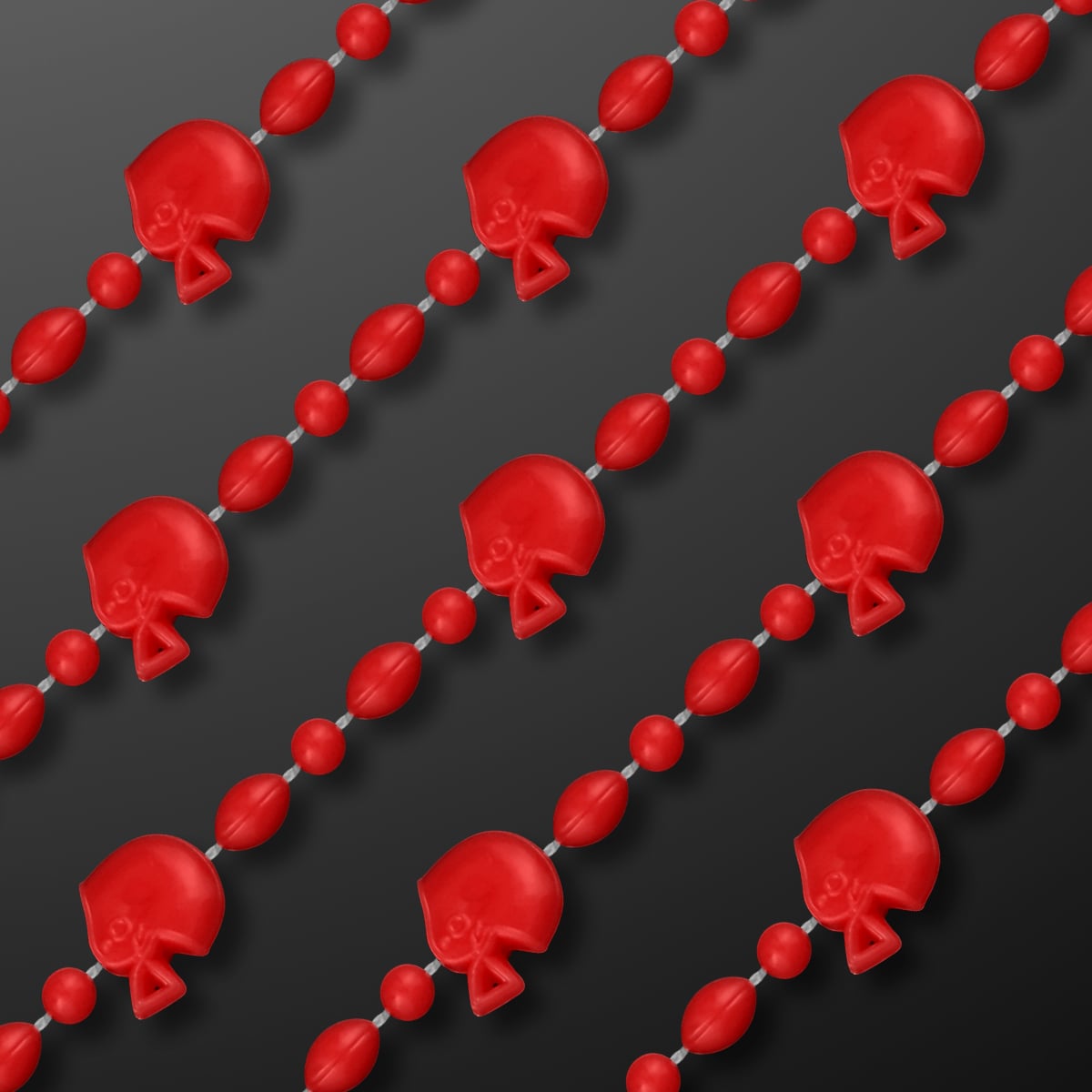 Red Non-Light Up Football Helmet Bead Necklace