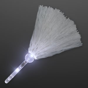 White LED Light Up Pom Poms