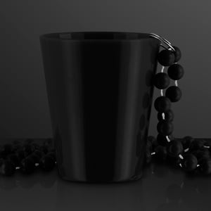 Black Shot Glass on Beaded Necklace