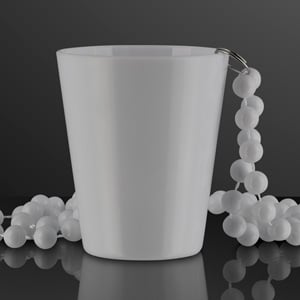 White Shot Glass on Beaded Necklace