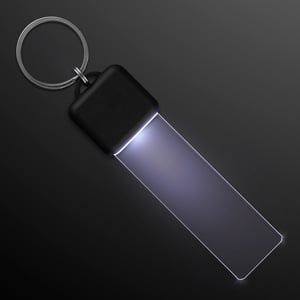 White Light Up LED Keychain