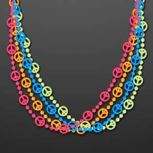 Assorted Peace Sign Beaded Necklace