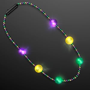 Mardi Gras Jewelry LED Beads Necklace