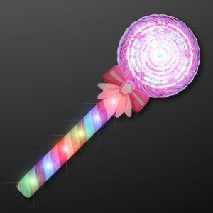 11.8" Deluxe Light Up Spinning Lollipop LED Wand