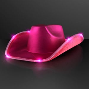 Magenta Pink Light Up Shiny Cowgirl Hat
