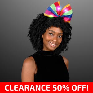CLEARANCE: Rainbow Soft Bow Blinky Headband - All Sales Final!