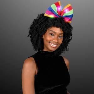 Blinking Rainbow Bow Headband