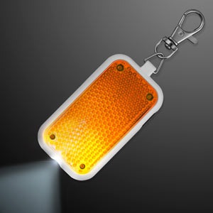 Clip-On Light Orange Safety Blinkers, Keychain Flashlight