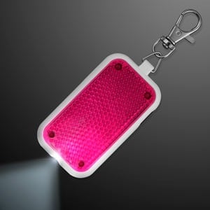 Clip-On Light Pink Safety Blinkers, Keychain Flashlight