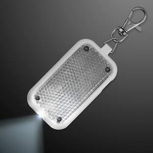 Clip-On Light White Safety Blinkers, Keychain Flashlight
