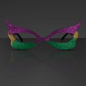 Mardi Gras Eyeglasses, Glitter Frame