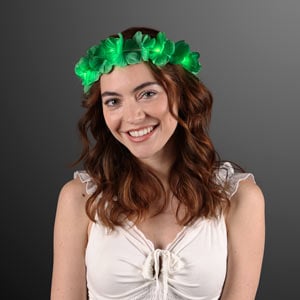 Green LED Flower Crown Headband