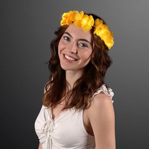 Yellow LED Value Flower Crowns, Lei Headband