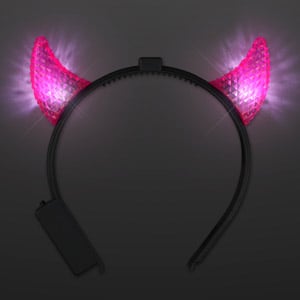 Pink Horns LED Headbands, Facetted Multi-Function