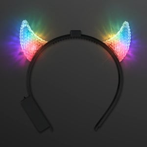 Prismatic LED Devil Horns, Slow Color Change