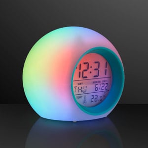 Round LED Clock 4", Glowing Lights + Alarm
