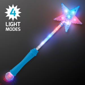 Blinky Super Star Wands, Opaque Blue Handle