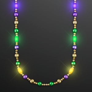 Glam Mardi Gras Beads LED Necklace