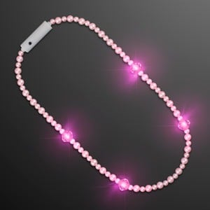 Novelty Pearl Light Up Beads Short Necklace 27"