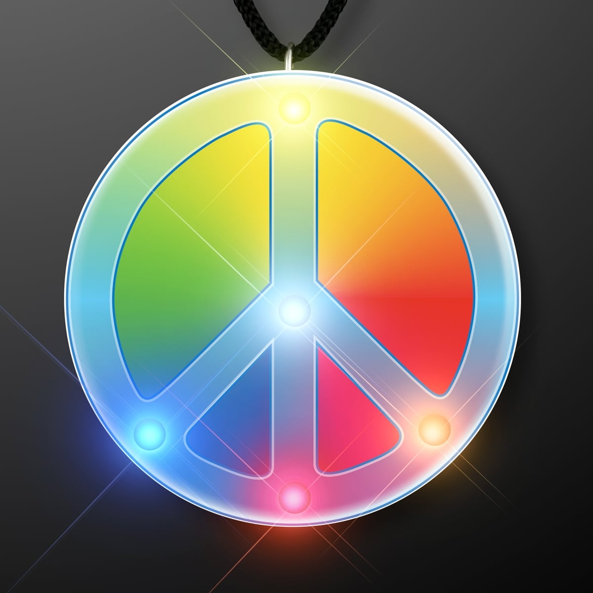 Rainbow Peace Sign Necklace