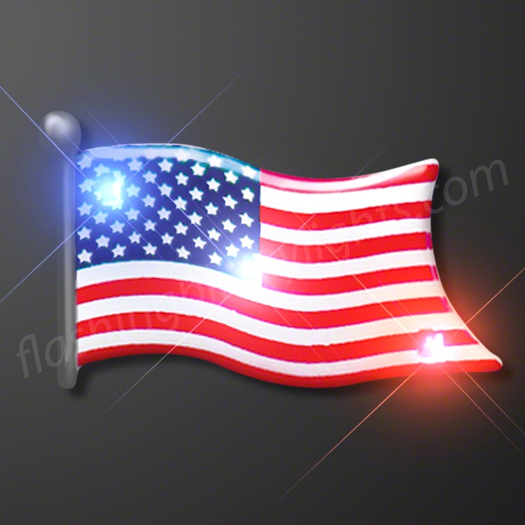 The Ultimate Flashing Light Up American Flag Wand 