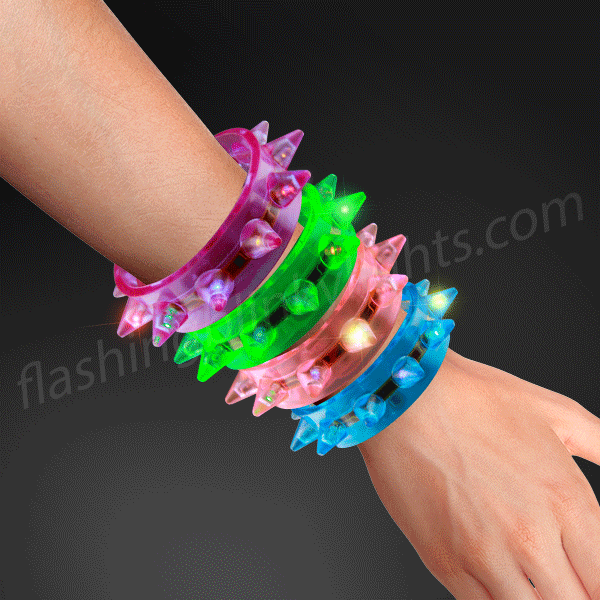 Flashing Spike Bracelets 24 pcs per package 