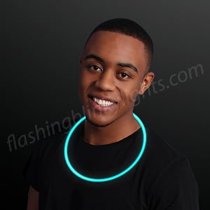 Man wearing Dark Aqua Light Up Glow Necklace
