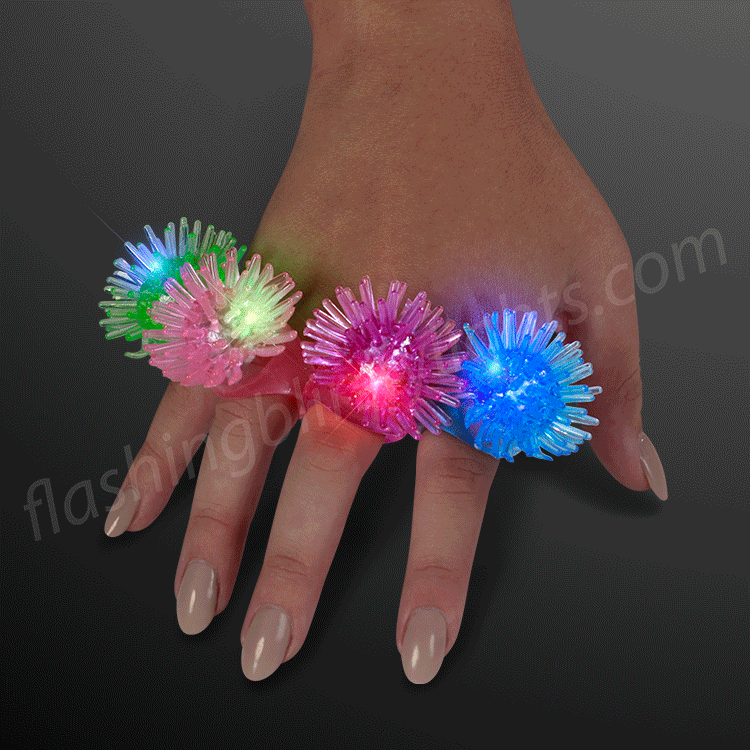 12 Purple Bat Flashing LED Jelly Rings Light Up Finger Glow Toy Party Bag Favour 