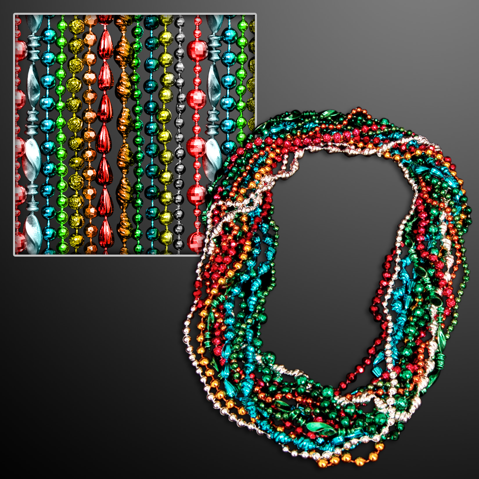 Non Light Up Mardi Gras Throw Beads by FlashingBlinkyLights