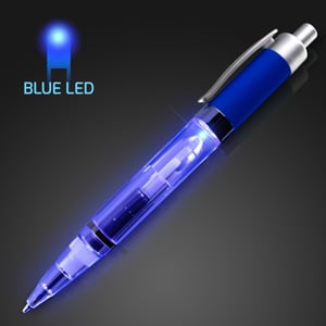 Blue Barrel Light Up LED Pen