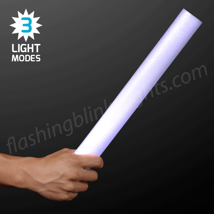 Light Up White LED Foam Sticks