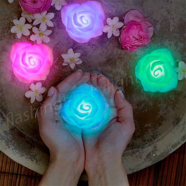 LED Creative Art Simulation Rose Glass Cover Bionic Flower Decoration 4 Colors 