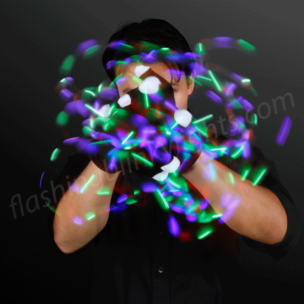 1Pc light-up toys led rave flashing glove glow light up finger tip light LA 