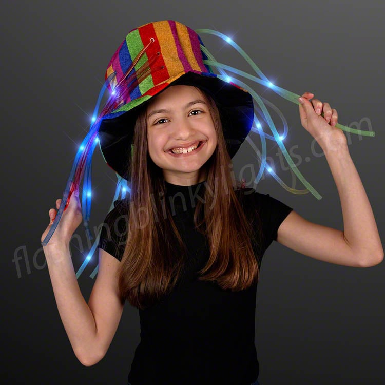 LED Light Noodle-Hair Up Clown Top Hat 