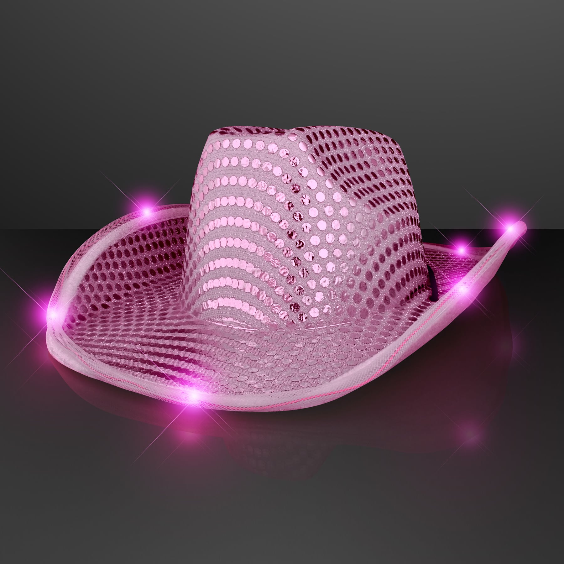 Clothing, Shoes & Accessories Light Up Pink Cowboy Hat LED Tiara Sequin