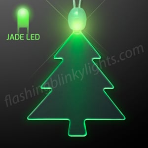 Acrylic LED Green Tree Christmas Necklace