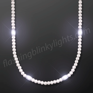 Classy White Light Up Beads, Pearlescent