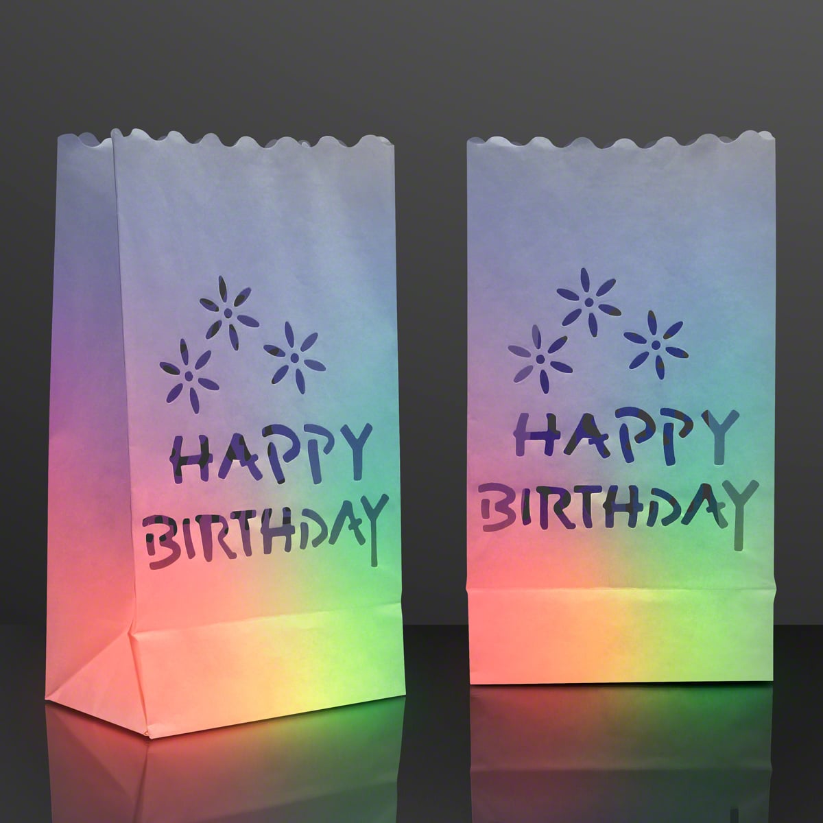 LED Happy Birthday Charm Light Up Necklace FlashingBlinkyLights