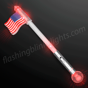 Flashing American Flag LED Jumbo Wand