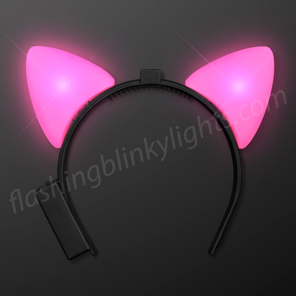 40 Pcs LED Cat Ears Headband Cute Light up Headband Glow Cat Headband LED K