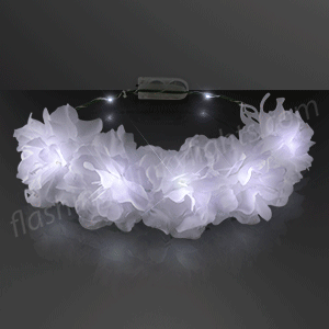 Cool White LED Light Up Flower Crown Headband