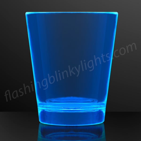 50-Count, Blue DirectGlow 2oz Neon UV Blacklight Reactive Glow Party Shot Glasses 
