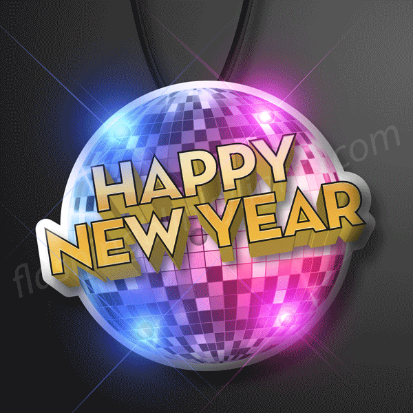 Novelty Happy New Year Led Flashing Brooch Pin Badge Party Office Fun 