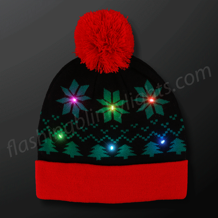 Christmas Gift LED Light Up Hat Beanie Knit Cap Kids and Adults Winter Snow Hat Sweater Ugly Holiday Hat Party Beanie Cap Colorful Lights LED Xmas Christmas Hat Beanie 
