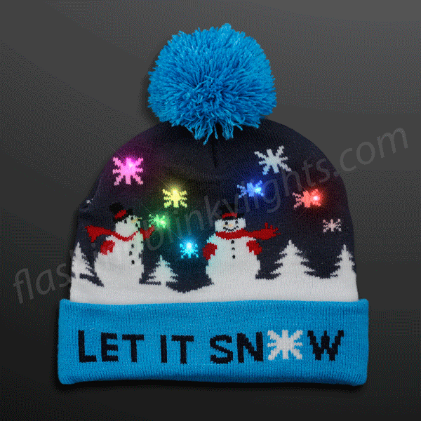 LED Light Up Snowman Beanie 