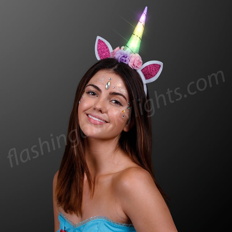 Details about   3 Lighted Unicorn Headband for Girls Horn Hairband with Lights for Unicorn Party