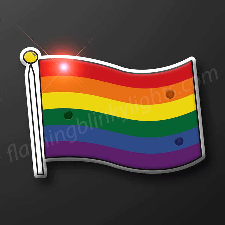 Light Up Rainbow Flag LED Pin