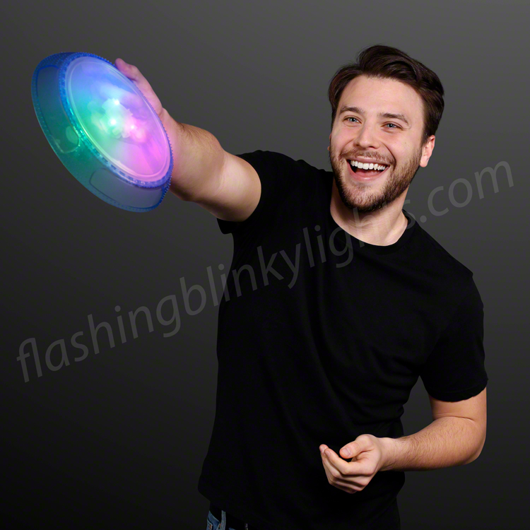 Colored LED Light up Spinning Flying Disc Saucer Pull String Kids Toy Party Gift 