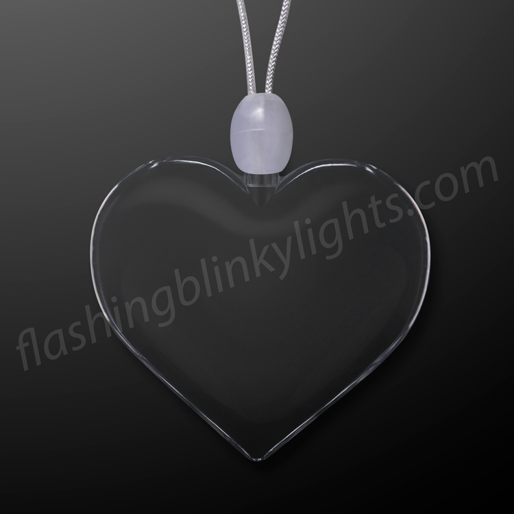 LED Acrylic Heart Necklace Red 