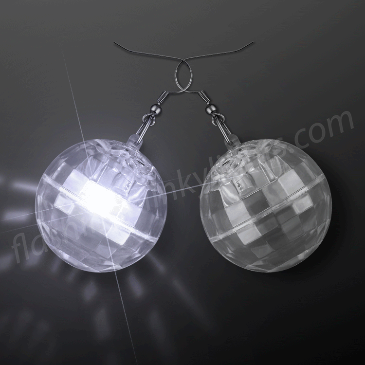 bypass decorate maximize Light Projecting Disco Ball LED Earrings | FlashingBlinkyLights